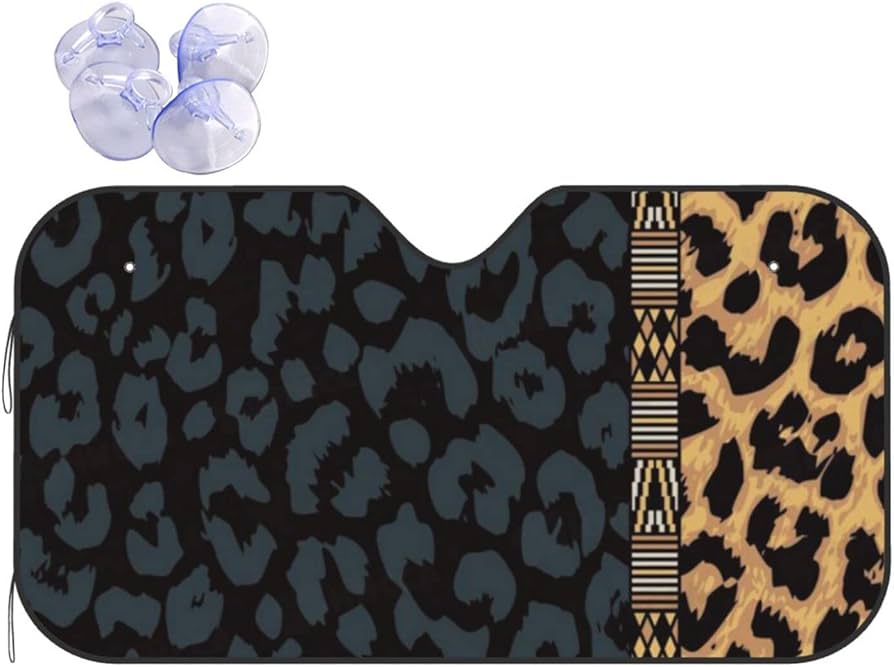 Amazon | 車用サンシェード レオパード柄 豹柄 ヒョウ柄 (1) アニメ